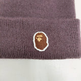 BAPE/A BATHING APE アクリルビーニー ニット帽 001CPH701001M ニットキャップ パープル メンズ アベイシングエイプ【中古】6-0309T♪