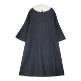 Lisette ルクッツィア マラン36 定価43200円 25971 サイズ36 ウール ワンピース ネイビー レディース リゼッタ【中古】6-1008T∞