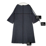 Lisette ルクッツィア マラン36 定価43200円 25971 サイズ36 ウール ワンピース ネイビー レディース リゼッタ【中古】6-1008T∞