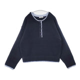 FREAK'S STORE 配色 ヘンリーネック ニットプルオーバー 1132248903023 セーター ニット ネイビー レディース フリークスストア【中古】6-0920T∞