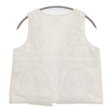Whim Gazette エンブロイダリージレ 定価35200円 WGZ1042107A0011 刺繍 ベスト 24AW ホワイト レディース ウィムガゼット【中古】6-0520M∞