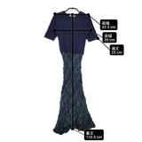 TSUMORI CHISATO イッセイミヤケ時代 チェック ワンピース ネイビー グリーン レディース ツモリチサト【中古】6-0617S∞