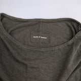 Hands of creation 天竺プレーンポケットT リネン 日本製 サイズF Ｔシャツ カットソー カーキ レディース ハンズオブクリエイション【中古】6-0511M△
