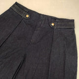 ZARA サイズXL ライトデニム ワイド デニムパンツ ネイビー レディース ザラ【中古】6-0625G∞