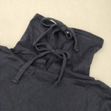 mizuiro-ind コットンウール ハイネック 長袖Ｔシャツ カットソー ロンＴ ネイビー レディース ミズイロインド【中古】6-0625M∞