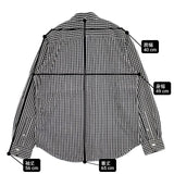 GYMPHLEX ギンガムチェック BDシャツ GY-B0197 長袖シャツ ブラック ホワイト レディース ジムフレックス【中古】6-0625M∞