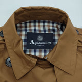 Aquascutum 日本製 ポリエステル ベルト付き トレンチコート ブラウン レディース アクアスキュータム【中古】6-0523M∞