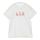 45R/45rpm 天竺 45Rロゴプリント 半袖Ｔシャツ カットソー ホワイト レディース フォーティーファイブアールピーエム【中古】6-0702S∞