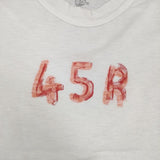 45R/45rpm 天竺 45Rロゴプリント 半袖Ｔシャツ カットソー ホワイト レディース フォーティーファイブアールピーエム【中古】6-0702S∞