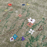 45R/45rpm 綿麻ツイード 刺繍のプカパフドレス 定価126500円 ワンピース ライトグリーン レディース フォーティーファイブアールピーエム【中古】6-0314T♪