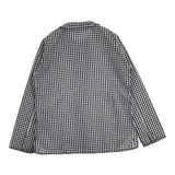homspun 高密度ギンガム フラットカラーブラウス 161-5520 ブラウス シャツ ブラック ホワイト レディース ホームスパン【中古】6-0708M∞