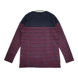 BURBERRY LONDON チュニック ワンポイント ボーダー 長袖Ｔシャツ カットソー ロンＴ ネイビー レッド レディース バーバリーロンドン【中古】6-0708M∞