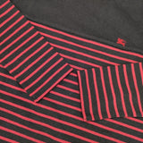 BURBERRY LONDON チュニック ワンポイント ボーダー 長袖Ｔシャツ カットソー ロンＴ ネイビー レッド レディース バーバリーロンドン【中古】6-0708M∞