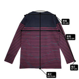 BURBERRY LONDON チュニック ワンポイント ボーダー 長袖Ｔシャツ カットソー ロンＴ ネイビー レッド レディース バーバリーロンドン【中古】6-0708M∞