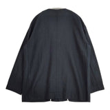 OUVERT Vネック 日本製 ノーカラー 2850411 綿麻キュプラ ジャケット ネイビー レディース ウーヴェル【中古】6-0708M∞