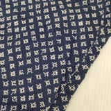 ARMEN CAMBRIC SMALL FLOWER PRINT コットン インド製 バンドカラー 長袖シャツ ブルー ホワイト レディース アーメン【中古】6-0708M∞