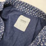 ARMEN CAMBRIC SMALL FLOWER PRINT コットン インド製 ギャザーイージー パンツ ブルー ホワイト レディース アーメン【中古】6-0708G∞
