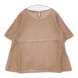 Bisque by nest Robe リネン 03142-3277 製品染め 半袖 ブラウス シャツ ピンクベージュ レディース ビスク バイ ネストローブ【中古】6-0617S∞