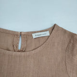 Bisque by nest Robe リネン 03142-3277 製品染め 半袖 ブラウス シャツ ピンクベージュ レディース ビスク バイ ネストローブ【中古】6-0617S∞