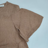 Bisque by nest Robe リネン 03142-3277 製品染め 半袖 ブラウス シャツ ピンクベージュ レディース ビスク バイ ネストローブ【中古】6-0617S∞