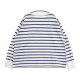 nest Robe ラッセルボーダースクエアトッププルオーバー 定価16500円 01251-1071 長袖Ｔシャツ カットソー ロンＴ 25SS ホワイト ブルー レディース ネストローブ【中古】6-0708M∞