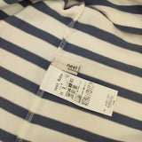 nest Robe ラッセルボーダースクエアトッププルオーバー 定価16500円 01251-1071 長袖Ｔシャツ カットソー ロンＴ 25SS ホワイト ブルー レディース ネストローブ【中古】6-0708M∞
