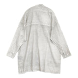 TAKARAJIMA SENKOU ワイドシャツ 定価26400円 コットンウール 染め 長袖シャツ グレー レディース 宝島染工【中古】6-0523M∞