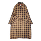 Le ciel de Harriss タータンチェック ベルト付き ステンカラーコート キャメル ブラック レディース ルシェル ドハリス【中古】6-0722T∞