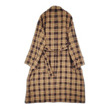 Le ciel de Harriss タータンチェック ベルト付き ステンカラーコート キャメル ブラック レディース ルシェル ドハリス【中古】6-0722T∞