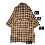 Le ciel de Harriss タータンチェック ベルト付き ステンカラーコート キャメル ブラック レディース ルシェル ドハリス【中古】6-0722T∞