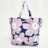 marimekko ウニッコ Unikko トートバッグ ピンク ネイビー レディース マリメッコ【中古】6-0517G∞