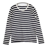 n100 ボーダー nc-9215-34 長袖Ｔシャツ カットソー ロンＴ
 ホワイト ネイビー レディース エヌワンハンドレッド【中古】6-0708M∞