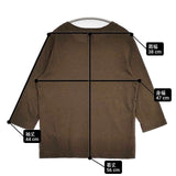 homspun 151-6450 天竺7分袖Tシャツ コットン サイズL カットソー カーキ レディース ホームスパン【中古】6-0510M∞