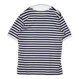 marimekko ボーダー ラウンドネック フィンランド製 コットン100％ 半袖Ｔシャツ カットソー ネイビー ホワイト レディース マリメッコ【中古】6-0627S△