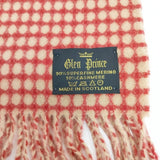 Glen Prince カシミヤ ドット柄 スコットランド製 マフラー レッド ベージュ レディース グレンプリンス【中古】6-0914T◎
