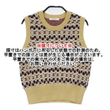 MACPHEE シャンパーニュジャカード クルーネックベスト 定価17600円 ノースリーブニット ベスト イエロー レディース マカフィー【中古】6-0905T∞