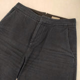 MARGARET HOWELL 578-6144005 COTTON LINEN TWILL TROUSERS コットンリネンパンツ 定価30800円 パンツ ネイビー レディース マーガレットハウエル【中古】6-0801G∞