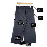 MARGARET HOWELL 578-6144005 COTTON LINEN TWILL TROUSERS コットンリネンパンツ 定価30800円 パンツ ネイビー レディース マーガレットハウエル【中古】6-0801G∞