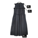 adam et Rope ベルト付き コットンシルクギャザーワンピース ノースリーブ ワンピース ブラック レディース アダムエロペ【中古】6-0615S∞
