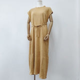 baserange ロング マキシ丈 Shaw Kaftan オーガニックコットン リブラップ ワンピース ベージュ系 レディース ベースレンジ【中古】6-0615S∞