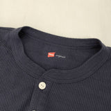 Hanes ワッフルヘンリーネックロングスリーブTシャツ HW4-C104 長袖Ｔシャツ カットソー ロンＴ ネイビー レディース ヘインズ【中古】6-0801M∞