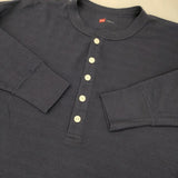 Hanes ワッフルヘンリーネックロングスリーブTシャツ HW4-C104 長袖Ｔシャツ カットソー ロンＴ ネイビー レディース ヘインズ【中古】6-0801M∞