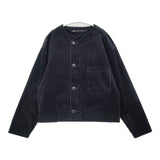 nicholson and nicholson DEAN 日本製 コーデュロイ ノーカラージャケット 濃紺 ネイビー レディース ニコルソンアンドニコルソン【中古】6-0905T∞