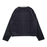 nicholson and nicholson DEAN 日本製 コーデュロイ ノーカラージャケット 濃紺 ネイビー レディース ニコルソンアンドニコルソン【中古】6-0905T∞