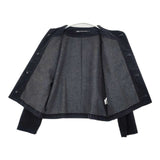 nicholson and nicholson DEAN 日本製 コーデュロイ ノーカラージャケット 濃紺 ネイビー レディース ニコルソンアンドニコルソン【中古】6-0905T∞