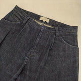 STUDIO NICHOLSON サイズ1 ポルトガル製 クロップド テーパード デニムパンツ ネイビー ユニセックス スタジオ ニコルソン【中古】6-0713G∞
