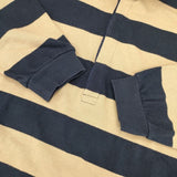 SPORTCLAD/SHIPS 別注 ボーダーショートラガーシャツ ポロシャツ ネイビー ベージュ レディース スポーツクラッド/シップス【中古】6-0713M∞