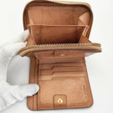 IL BISONTE ラウンドファスナー ウォレット レザー 革 二つ折り財布 ブラウン ユニセックス イルビゾンテ【中古】6-0527G∞