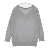 MARGARET HOWELL 578-163204 カシミヤコットンシルク Vネック セーター ニット グレー レディース マーガレットハウエル【中古】6-0907T∞