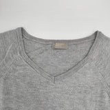 MARGARET HOWELL 578-163204 カシミヤコットンシルク Vネック セーター ニット グレー レディース マーガレットハウエル【中古】6-0907T∞